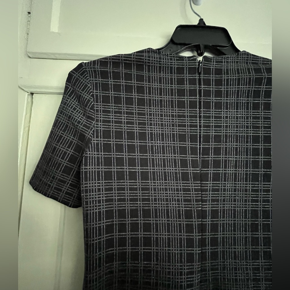 Theory Rijik Black Structured Knit Pattern Dress … - image 4